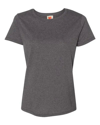 Hanes 5680 Women's Essential-T T-Shirt in Charcoal Heather — blank t-shirt, front view