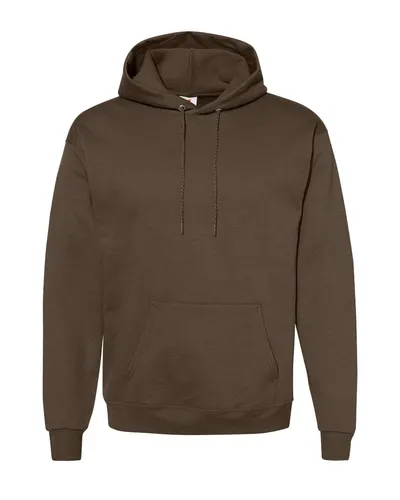 Hanes P170 Unisex EcoSmart® Hooded Sweatshirt in Army Brown — blank hooded sweatshirt, front view