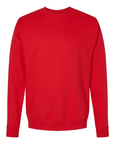Hanes RS160 Unisex Perfect Sweats Crewneck Sweatshirt in Athletic Red — blank crewneck sweatshirt, front view