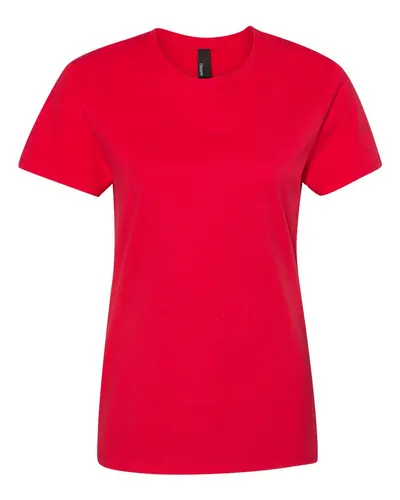 Hanes SL04 Women's Perfect-T T-Shirt in Athletic Red — blank t-shirt, front view