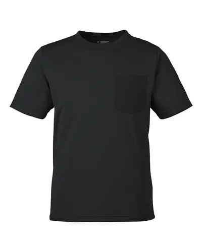 Harriton M118 Unisex Charge Snag and Soil Protect T-Shirt in Black — blank t-shirt, front view