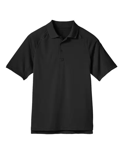 Harriton M211 Men's Advantage Tactical Performance Polo in Black — blank polo, front view