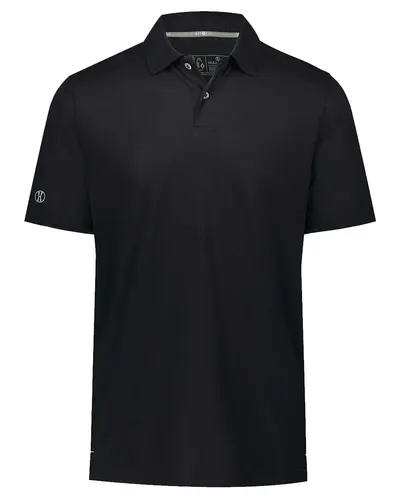 Holloway 222575 Men's Repreve® Eco Polo in Black — blank polo, front view