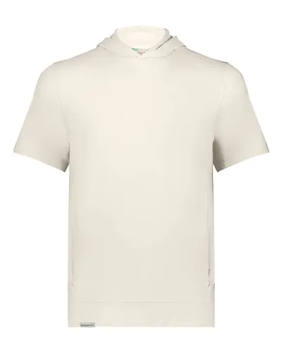 Holloway 222605 Youth Eco Revive™ Ventura Soft Knit Short Sleeve Hooded Sweatshirt in Birch — blank hooded sweatshirt, front view
