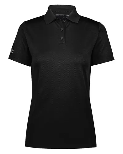 Holloway 222768 Women's Prism Polo in Black — blank polo, front view
