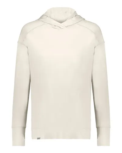Holloway 222798 Women's Eco Revive™ Ventura Soft Knit Hooded Sweatshirt in Birch — blank hooded sweatshirt, front view