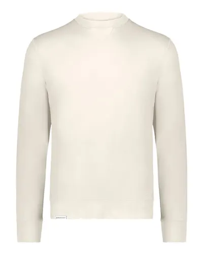 Holloway 223503 Unisex Eco Revive™ Ventura Soft Knit Crewneck Sweatshirt in Birch — blank crewneck sweatshirt, front view