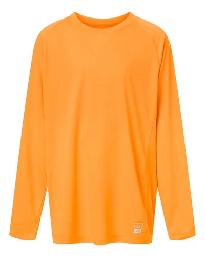 HUK H712L004 Youth Pursuit Long Sleeve T-Shirt in Flare — blank long sleeve tee, front view