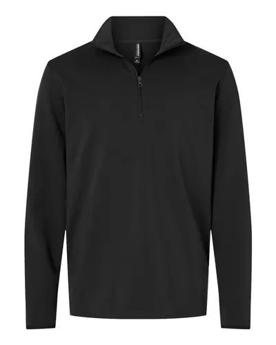 Independent Trading Co. EXP20PQ Men's Perform Quarter-Zip Pullover in Black — blank garment, front view