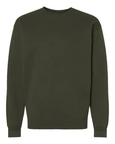 Independent Trading Co. IND3000 Unisex Heavyweight Crewneck Sweatshirt in Army — blank crewneck sweatshirt, front view