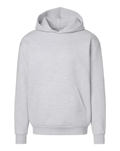 Independent Trading Co. IND330BLV Unisex Boulevard Heavyweight Hooded Sweatshirt in Ash Heather — blank hooded sweatshirt, front view