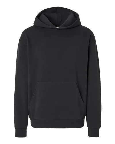 Independent Trading Co. IND420XD Unisex Mainstreet Heavyweight Hooded Sweatshirt in Black — blank hooded sweatshirt, front view