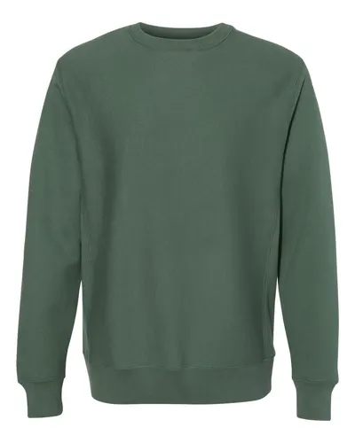 Independent Trading Co. IND5000C Unisex Legend Premium Heavyweight Cross-Grain Crewneck Sweatshirt in Alpine Green — blank crewneck sweatshirt, front view