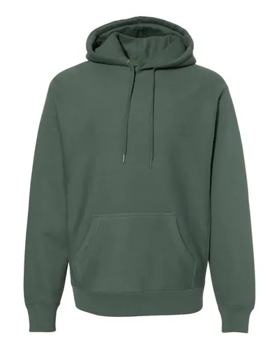 Independent Trading Co. IND5000P Unisex Legend Premium Heavyweight Cross-Grain Hooded Sweatshirt in Alpine Green — blank hooded sweatshirt, front view
