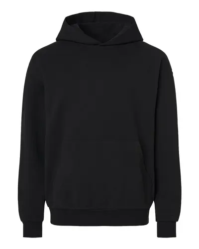 Independent Trading Co. INDLUXHOOD Lux Heavyweight Modal Hooded Sweatshirt in Black — blank hooded sweatshirt, front view
