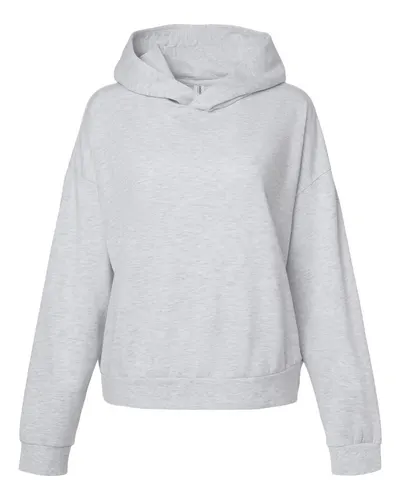 Independent Trading Co. PRM2600 Women's California Wave Wash Sunday Hooded Sweatshirt in Ash Heather — blank hooded sweatshirt, front view