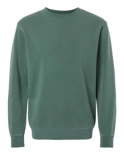 Independent Trading Co. PRM3500 Unisex Midweight Pigment-Dyed Crewneck Sweatshirt in Pigment Alpine Green — blank crewneck sweatshirt, front view