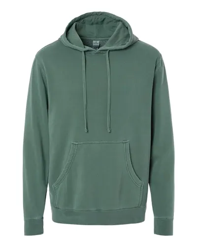 Independent Trading Co. PRM4500 Unisex Midweight Pigment-Dyed Hooded Sweatshirt in Pigment Alpine Green — blank hooded sweatshirt, front view