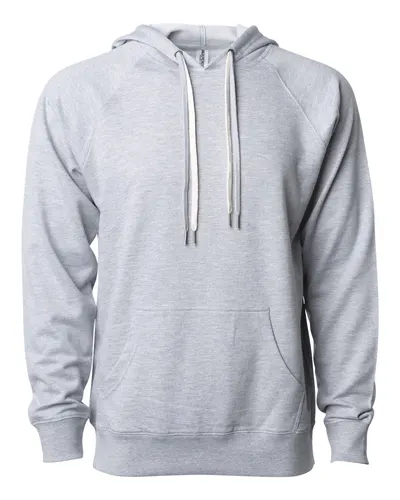 Independent Trading Co. SS1000 Unisex Icon Lightweight Loopback Terry Hooded Sweatshirt in Athletic Heather — blank hooded sweatshirt, front view