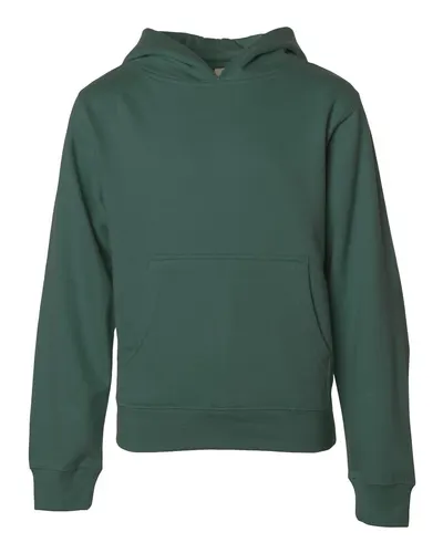 Independent Trading Co. SS4001Y Youth Midweight Hooded Sweatshirt in Alpine Green — blank hooded sweatshirt, front view