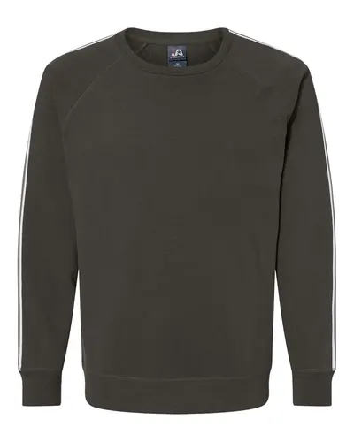 J. America 8641 Men's Rival Fleece Crewneck Sweatshirt in Black — blank crewneck sweatshirt, front view