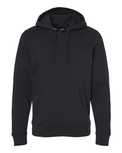 J. America 8720 Unisex BTB Fleece Hooded Sweatshirt in Black — blank hooded sweatshirt, front view