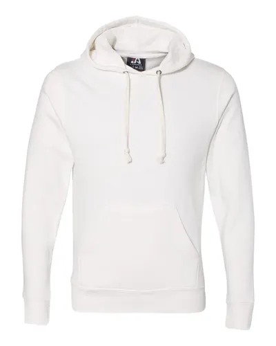 J. America 8871 Men's Triblend Fleece Hooded Sweatshirt in Antique White Triblend — blank hooded sweatshirt, front view