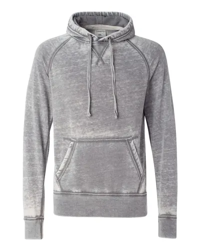J. America 8915 Men's Vintage Zen Fleece Hooded Sweatshirt in Cement — blank hooded sweatshirt, front view