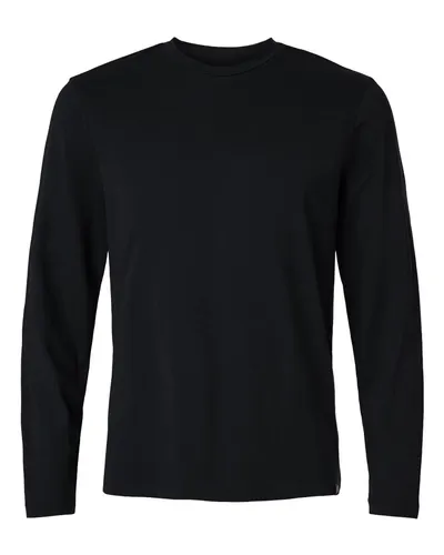 Jaanuu M30002U Men's RegenX Cotton Underscrub Long Sleeve T-Shirt in Black — blank long sleeve tee, front view