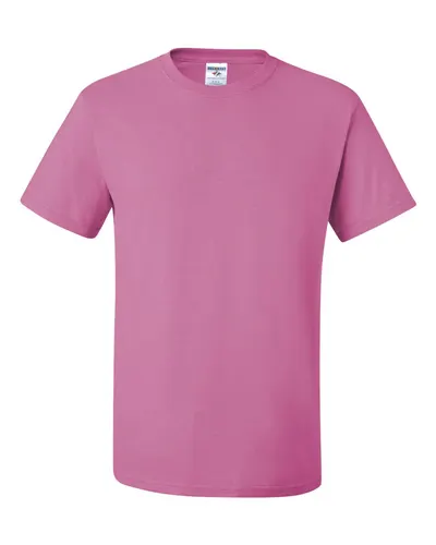 JERZEES 29MR Unisex Dri-Power® 50/50 T-Shirt in Azalea — blank t-shirt, front view
