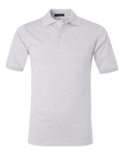 JERZEES 437MSR Men's SpotShield® 50/50 Polo in Ash — blank polo, front view