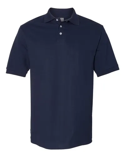 JERZEES 443M Men's 100% Ring-Spun Cotton Piqué Polo in J. Navy — blank polo, front view