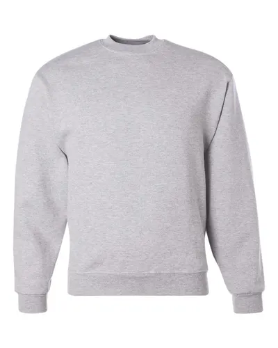 JERZEES 4662MR Unisex Super Sweats NuBlend® Crewneck Sweatshirt in Ash — blank crewneck sweatshirt, front view