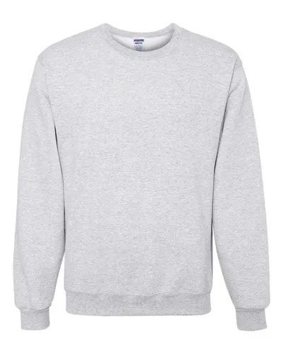 JERZEES 562MR Unisex NuBlend® Crewneck Sweatshirt in Ash — blank crewneck sweatshirt, front view