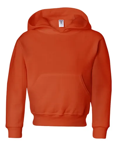 JERZEES 996YR Youth NuBlend® Hooded Sweatshirt in Burnt Orange — blank hooded sweatshirt, front view