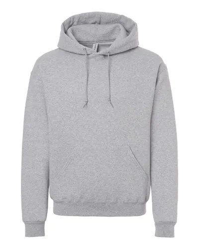 JERZEES H12MR Unisex Rugged Hooded Sweatshirt in Athletic Heather — blank hooded sweatshirt, front view