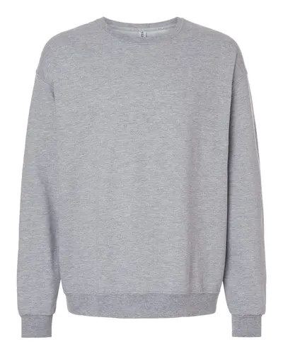 JERZEES IC48MR Unisex Ultimate CVC Crewneck Sweatshirt in Athletic Heather — blank crewneck sweatshirt, front view