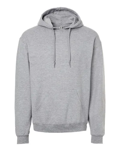 JERZEES IC49MR Unisex Ultimate CVC Hooded Sweatshirt in Athletic Heather — blank hooded sweatshirt, front view