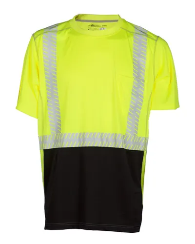 Kishigo 9160 Unisex Premium Brilliant Series® High Performance Class 2 T-Shirt in Lime — blank t-shirt, front view