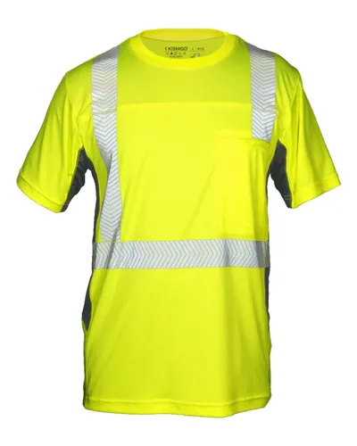 Kishigo 9173 Unisex Premium Black Series® Cool Touch Class 2 T-Shirt in Lime — blank t-shirt, front view