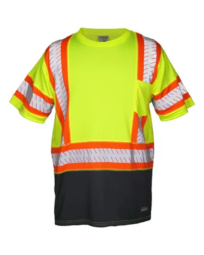 Kishigo 9179 Unisex DOT Class 3 T-Shirt in Lime — blank t-shirt, front view