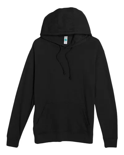 Lane Seven LS13001 Unisex French Terry Hoodie Sweatshirt in Black — blank hooded sweatshirt, front view