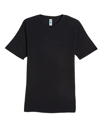 Lane Seven LS15000 Unisex Deluxe Tee in Black — blank t-shirt, front view