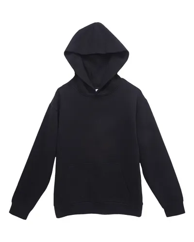 Lane Seven LS16001 Unisex Urban Hoodie Sweatshirt in Black — blank hooded sweatshirt, front view