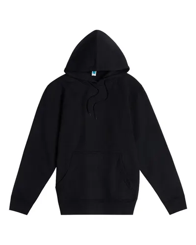Lane Seven LS18002 Unisex Future Hoodie Sweatshirt in Black — blank hooded sweatshirt, front view