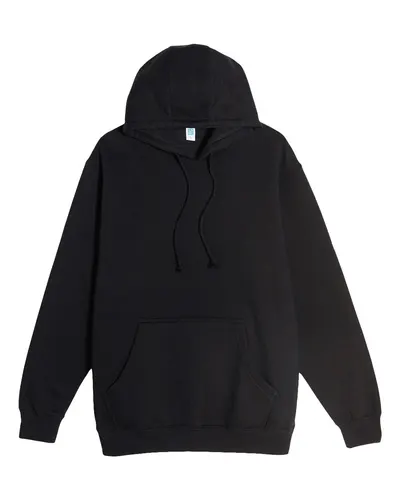 Lane Seven LS19001 Unisex Heavyweight Hoodie Sweatshirt in Black — blank hooded sweatshirt, front view