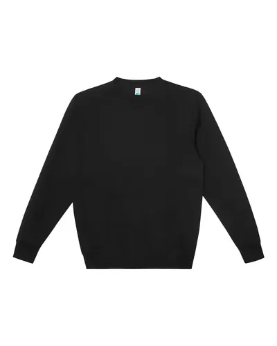 Lane Seven LS19004 Unisex Heavyweight Crewneck Sweatshirt in Black — blank crewneck sweatshirt, front view