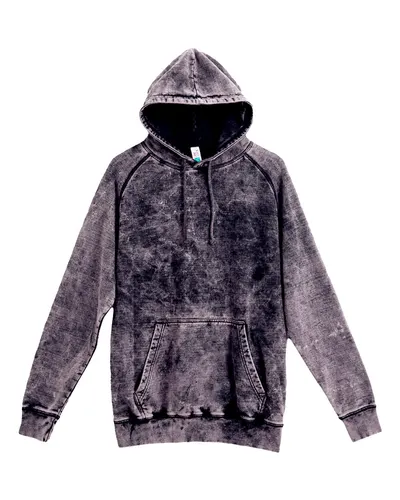 Lane Seven LST004 Unisex Vintage Raglan Hoodie Sweatshirt in Cloud Black — blank hooded sweatshirt, front view