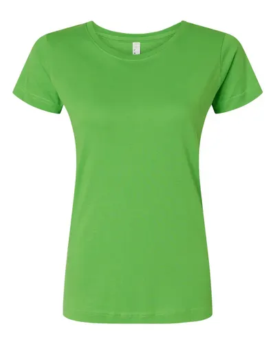 LAT 3516 Women's Fine Jersey Tee in Apple — blank t-shirt, front view