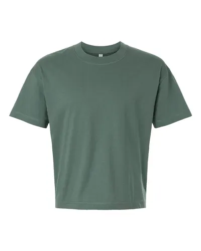 LAT 3520 Unisex Boxy Jersey Tee in Basil — blank t-shirt, front view